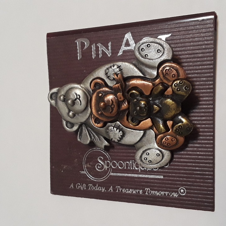 Spooniques Pewter Teddy Bear Brooch Pin Art